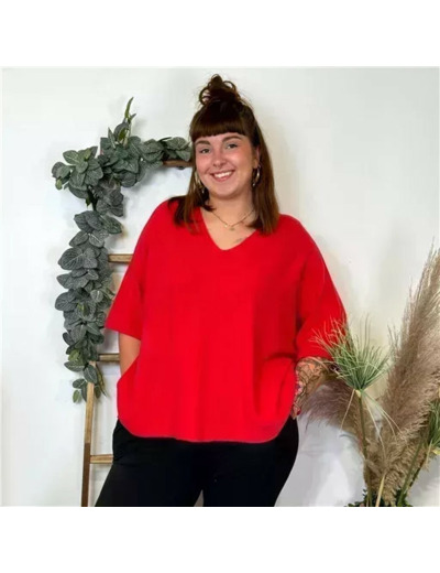 Z125- Pull loose Crop-Top (Gt) 🇮🇹 (rouge)