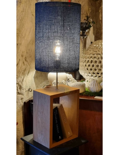 Lampe à poser contemporaine chêne et jute