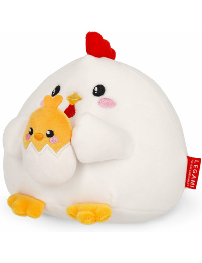 Legami - Peluche Super Soft!, thème Hen, Format Mini, avec Carte d'Identité Personnalisable, Tient Debout, 14x15x12 cm