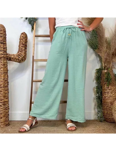 L761- Pantalon flou large 1er PRIX (Tu) (vert d'eau)