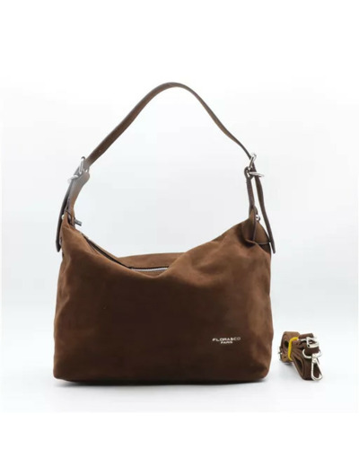 P402- Sac besace aspect Daim Flora & Co (marron)
