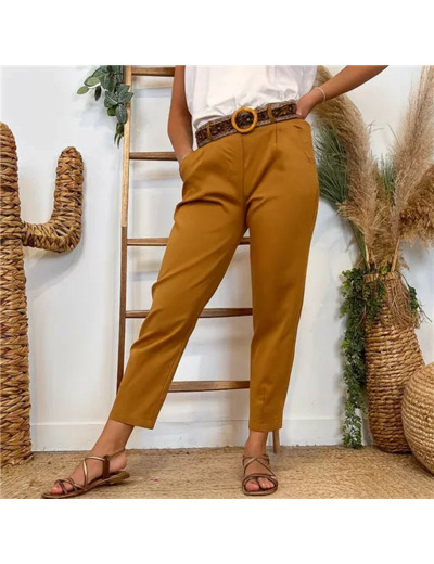 L750- Pantalon coupe fuseau (TU) 🇮🇹 (camel)