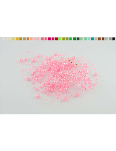 Lot de 5 guirlandes de perles de 1,30m de long chacune rose