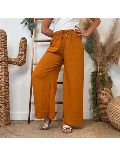 L761- Pantalon flou large 1er PRIX (Tu) (rouille)
