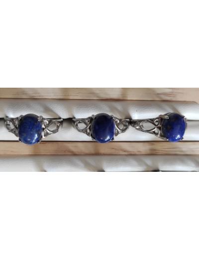 Bague Lapis Lazuli en acier inoxydable et ajustable