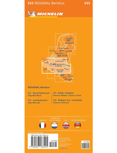 CARTE REGIONALE BELGIE/BELGIQUE - NOORD EN MIDDEN / NORD ET CENTRE