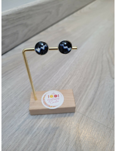 Boucles d'oreilles puces cabochon "Burano"