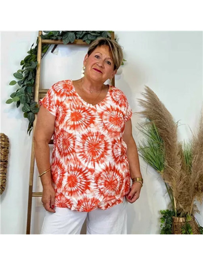 Z751- Top Christy Fleuri (T44-T52) (orange)