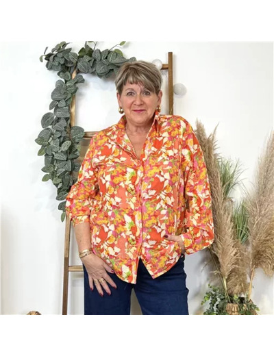 K642- Chemise Tropical "By One" (T40-T48) (corail)