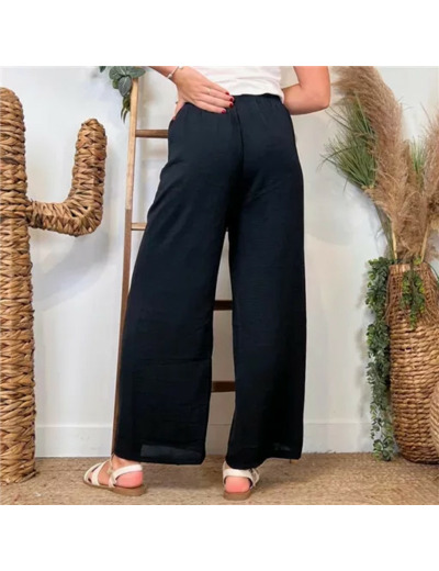 L761- Pantalon flou large 1er PRIX (Tu) (noir)