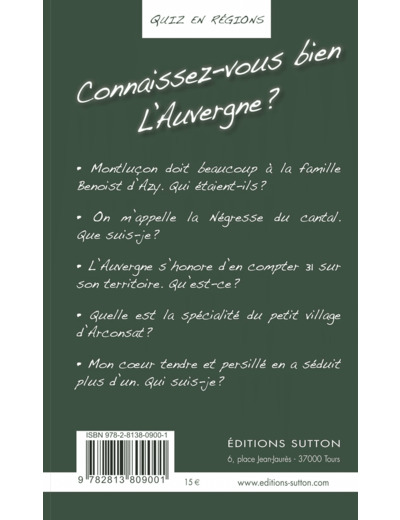 AUVERGNE EN 200 QUESTIONS (L') RETREF