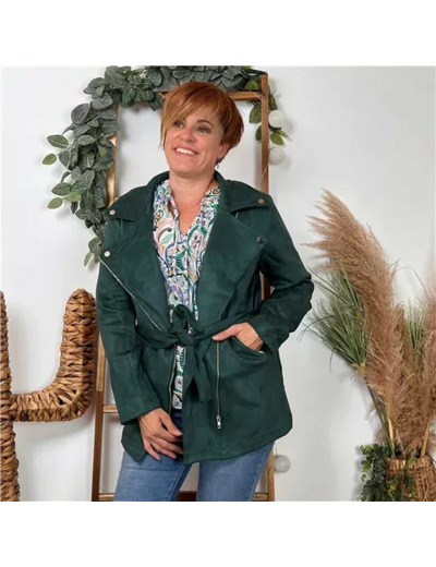 K078- Veste Suédine (T36-T40 T42) (vert sapin)