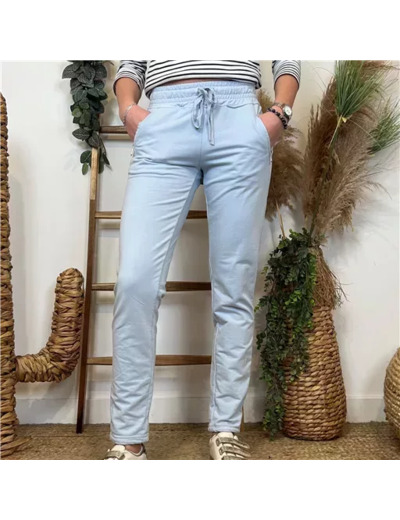 L810- Jogg 2 poches zippées 🇮🇹 (bleu ciel)