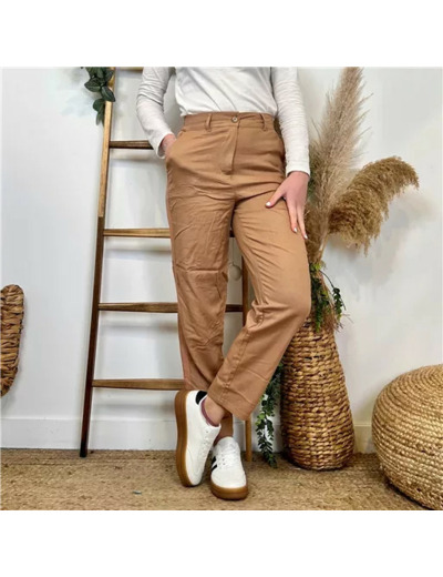 L791- Pantalon coupe fuseau (T36-T44) (camel)
