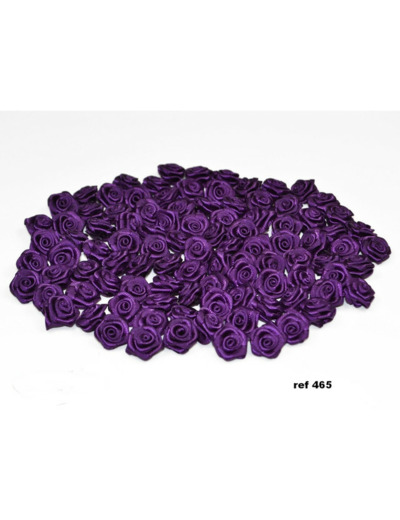 Sachet de 20 petites rose en satin 15 mm VIOLET 465