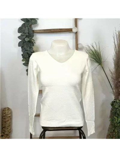 Y248- Pull Laine Cachemire "Tricotonic" (les T36&40) (ecru)