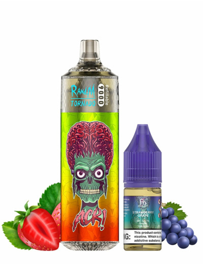 Puff 9k RandM Tornado rechargeable - Strawberry Grape