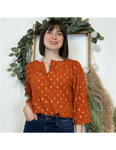 K526- Blouse "Coline" (T36-T44) (rouille)