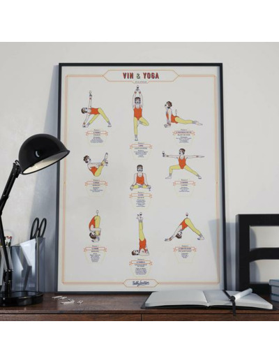 Affiche Vin et yoga homme