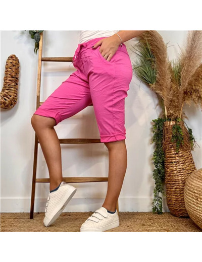 L729- Bermuda Coton Stretch (Tu) (fuchsia)