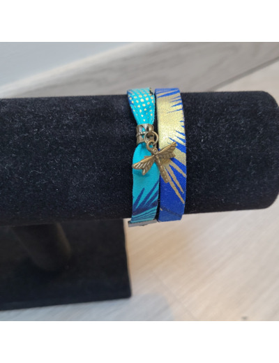 Bracelet double-tour avec breloque "Brocéliande"