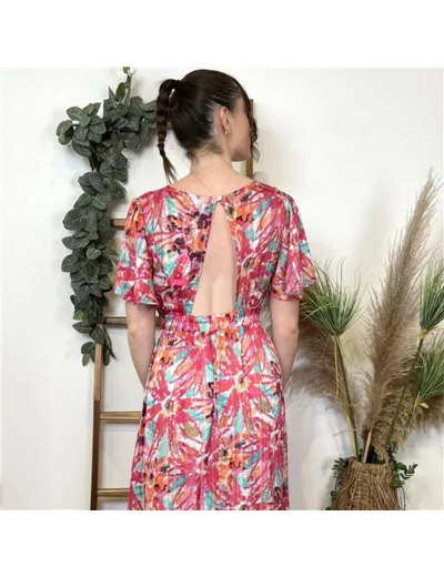 L003- Robe Dos nu (T36-T40) (fuchsia)