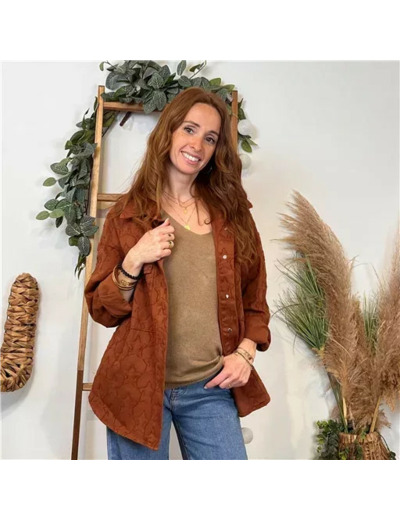 K110- Veste « Coton brodé…» (Tu) 🇮🇹 (rouille)