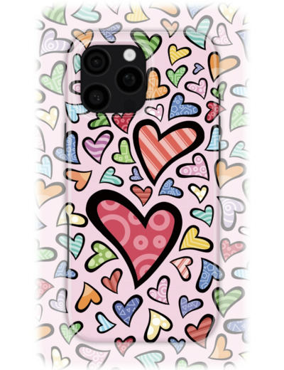 Comics Heart | Coque de téléphone 3D 2en1 Ultra-résistante