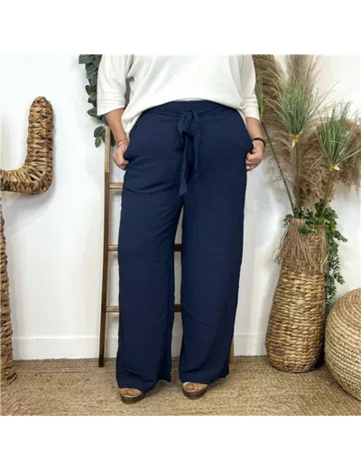 Z979- Pantalon flou large (T42/44-T54/56) (marine)