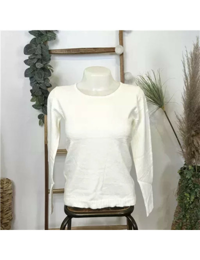 Y251- Pull Laine Cachemire "Tricotonic" (les T36&40) (ecru)