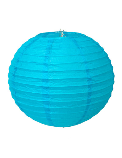 Lampion en papier de soir de 20 cm de diametre turquoise