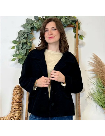 K054- Veste courte chevron (Tu) 🇮🇹 (noir)