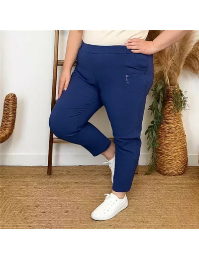 T545- Pantalon Confort JST (T38-T52) (bleu indigo)