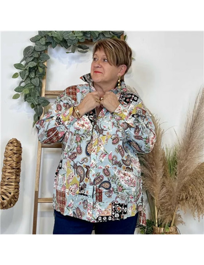 Z129- Blouse Christy « Peinture » (T44-T52) (multicolore)