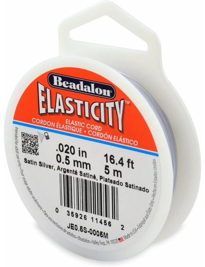 Fil elastique Beadalon 0,5 mm de diametre Argent 5 m