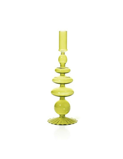 Bougeoir en verre coloré