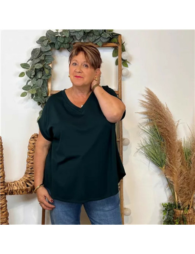 Z133- T-Shirt uni "C'Mélodie" 🇮🇹 (vert bouteille)