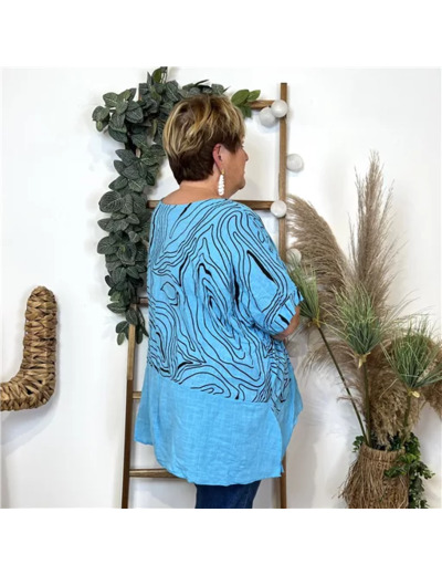 L466- Tunique topograhique (Gt) 🇮🇹 (bleu turquoise)