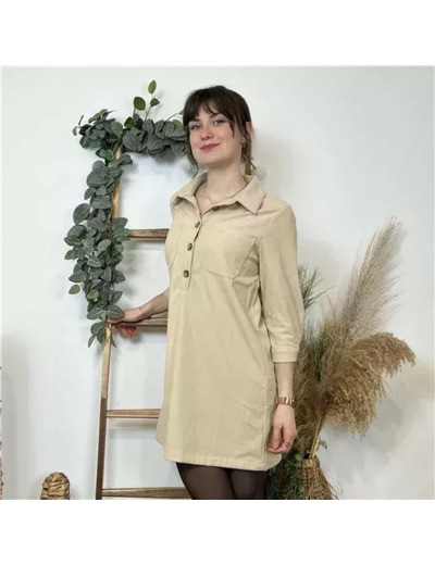 K563- Robe Ycoo Velours (T34-T40) (beige)