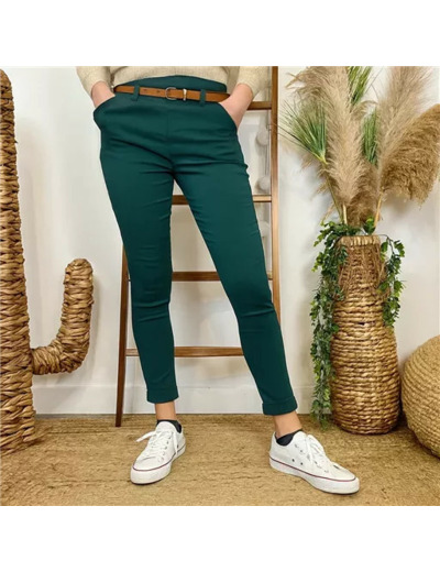 L799- Pantalon Stretch (T36-T46) 🇮🇹 (bleu canard)