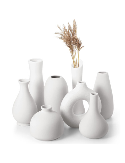 Omtofo Vase Blanc Set - Lot De 4 Vases Fleur Ceramique
