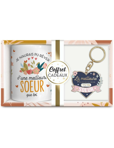 STC coffret mug et porte clés "Soeur"