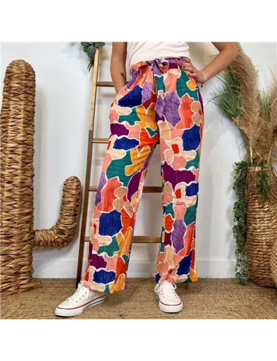 L787- Pantalon Palazzo By One (T36-T40) (orange)
