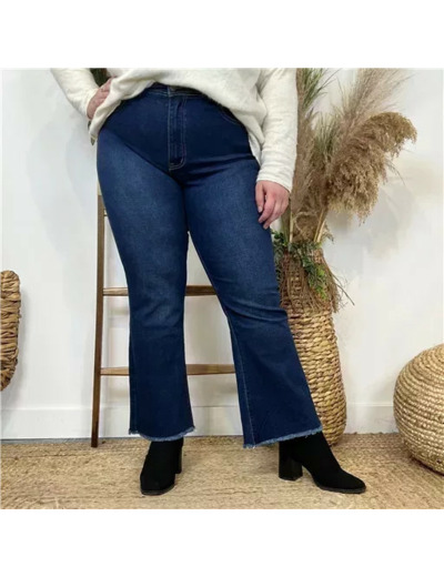 N011- Jean Bootcut éffiloché (T42-T50) (denim)