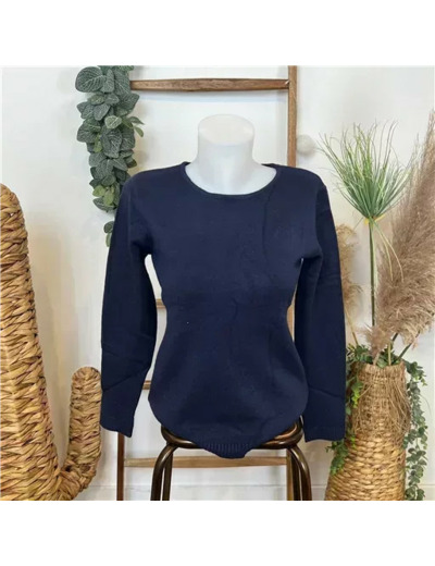 Y252- Pull Laine Cachemire "Tricotonic" (les T38&42) (marine)