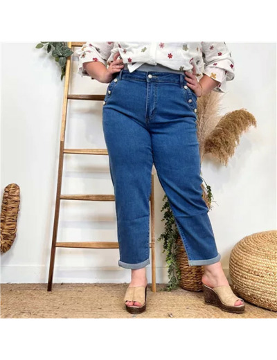 N019- Jean 7/8ème Mom Fit (T36-T44) (denim)
