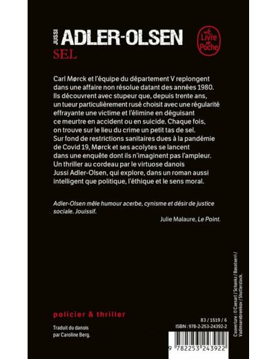 SEL (LES ENQUETES DU DEPARTEMENT V, TOME 9)