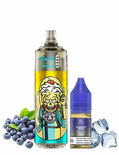 Puff 9k RandM Tornado rechargeable - Blueberry On Ice