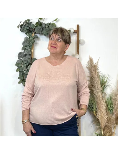 K812- Pull Etoile (Tu) 🇮🇹 (rose poudré)