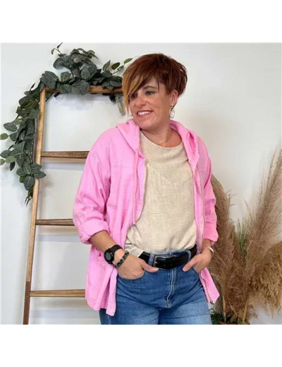 K202- Veste légère coton (Tu) 🇮🇹 (rose bébé)